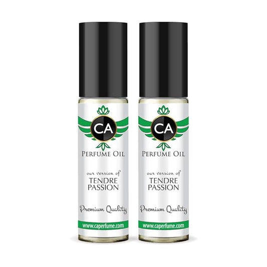 CA Perfume Impression of Tendre Passion for Women Eau De Parfum Floral Scent Long Lasting Perfumes for Women Travel Size TSA Ready for Day and Night Wear 0.33 Fl Oz 10ml (Pack of 2)