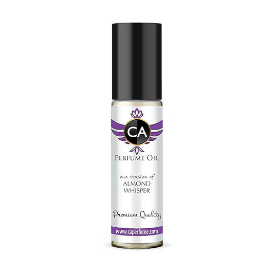 CA Perfume Originals Almond Whisper Unisex Fragrance Oil Fruity Scent Long Lasting Perfumes for Women & Men Travel Size TSA Ready Mini Parfum Body Oil Roll-on 0.33 Fl Oz 10ml