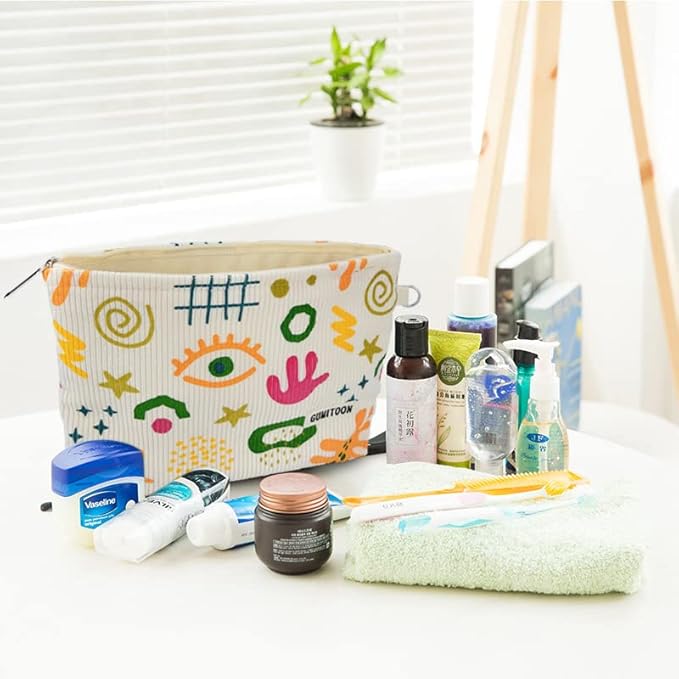 2pcs Cosmetic Bags,makeup bag for women,aesthetic organizer toiletry bags,travel essentials,travel size toiletries,a small make up bag and a big make up bag(colorful bag)