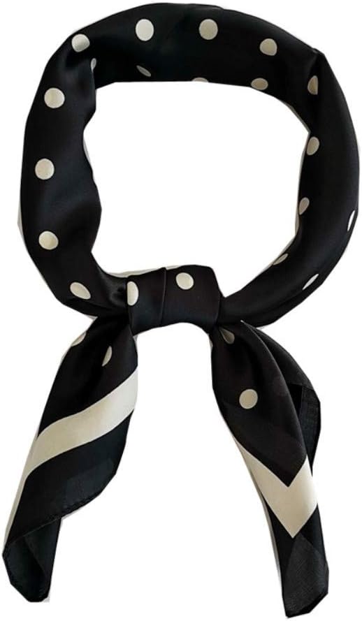 FONYVE Silk Feeling Scarf Medium Square Satin Head Scarf for Women 27.5 × 27.5 inches