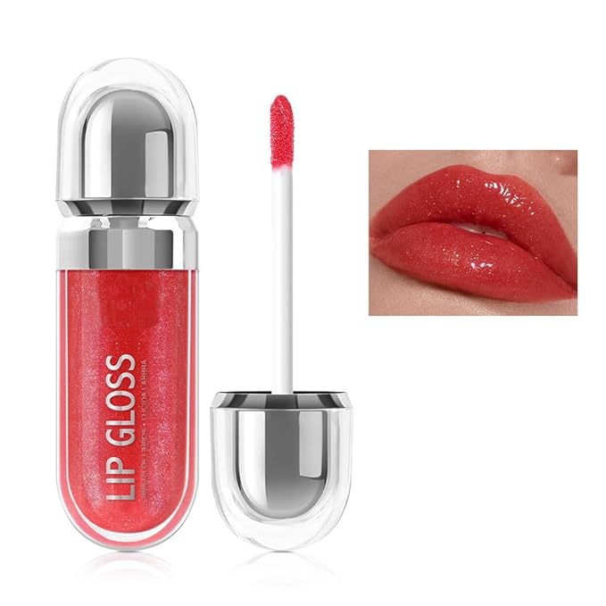 Pearlescent Long-Lasting Waterproof Liquid Lipstick, Mirror-Finish Shimmer Lip Gloss, Non-Sticky Formula (#09)