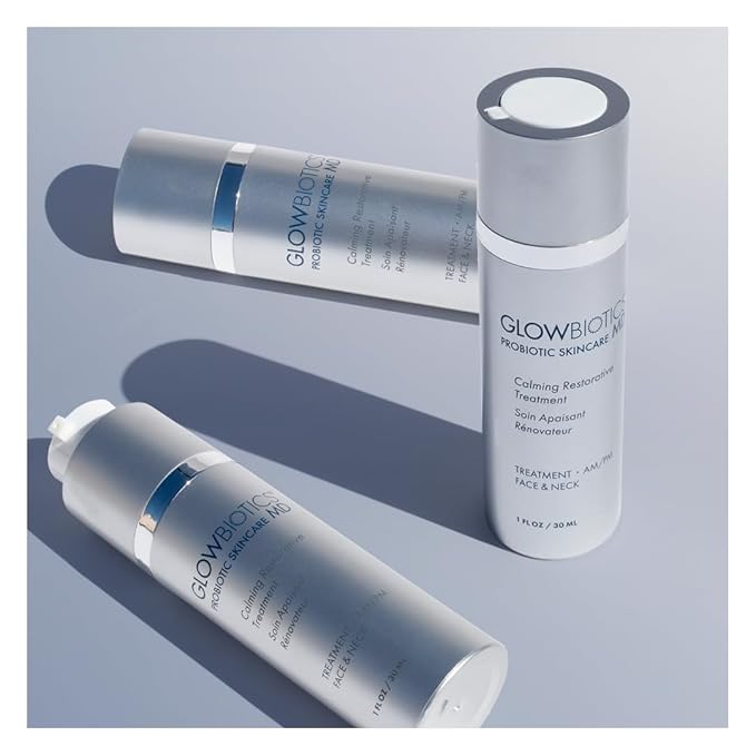 Glowbiotics Calming Restorative Treatment - Probiotic Redness Relief Serum for Sensitive Skin & Rosacea (1 fl oz)