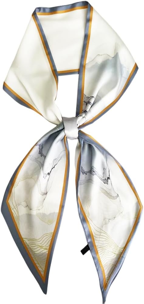 Silk Head Scarf for Hair Fashion Headwrap for Women Lightweight Neck Tie