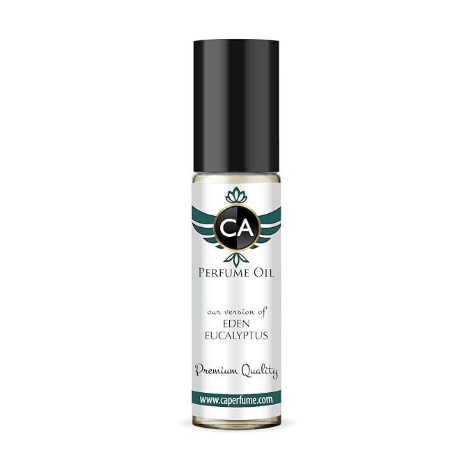 CA Perfume Originals Eden Eucalyptus Unisex Fragrance Oil Aromatic Spicy Scent Long Lasting Perfumes for Women & Men Travel Size TSA Ready Mini Parfum Body Oil Roll-on 0.33 Fl Oz 10ml
