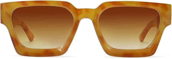 Trendy Square Sunglasses for Men Women Fashion Thick Rectangle Sun Glasses UV Protection Shades Designer Style