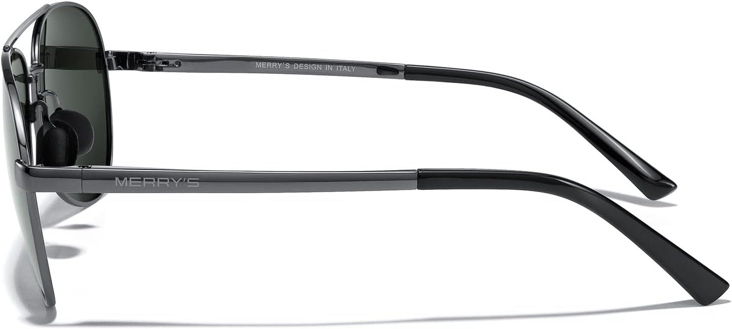 MERRY'S Aviator Sunglasses for Men Women - Polarized Driving Sun glasses Mirrored Lens UV 400 Protection 58 MM