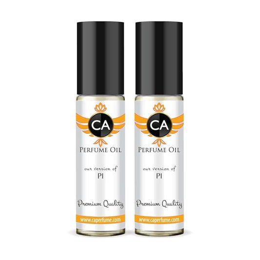 CA Perfume Impression of Pi for Men Eau De Parfum Amber Woody Scent Long Lasting Cologne for Men Travel Size TSA Ready for Day and Night Wear 0.33 Fl Oz 10ml (Pack of 2)