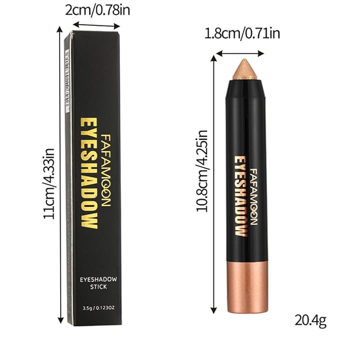 Monochrome Cream Glitter-Shimmer Eye Shadow Stick Palette makeup | 2-in-1 Eyeshadow & Eyeliner Pencil for Women | Waterproof, Vegan & Cruelty-Free | Sombras Para Ojos | 05 Shimmer Black