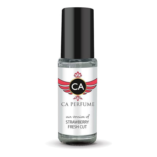 CA Perfume Originals Fresh Cut Strawberry Unisex Fragrance Oil Floral Fruity Scent Long Lasting Perfumes for Women & Men Travel Size TSA Ready Mini Parfum Body Oil Roll-on 0.14 Fl Oz 4ml