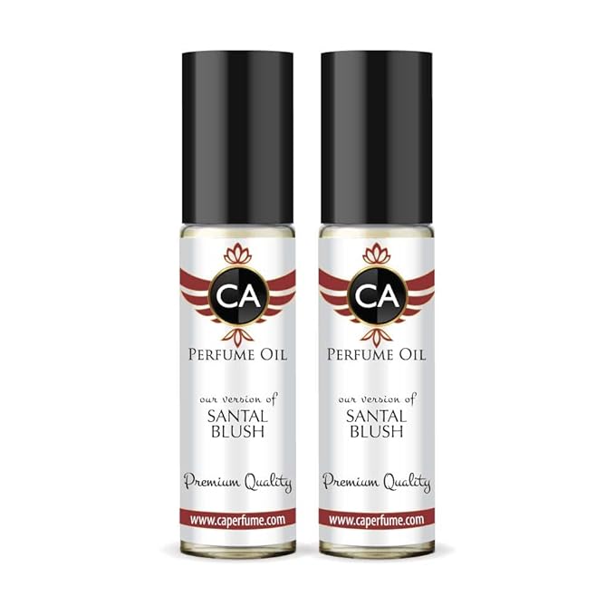 CA Perfume Impression of Sandalwood Dark Intense for Women Eau De Parfum Amber Woody Scent Long Lasting Perfumes for Women Travel Size TSA Ready for Day and Night Wear 0.33 Fl Oz 10ml (Pack of 2)