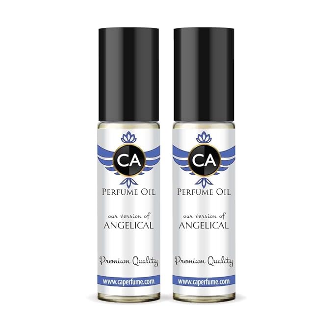 CA Perfume Impression of Angelical for Women Eau De Parfum Amber Vanilla Scent Long Lasting Perfumes for Women Travel Size TSA Ready for Day and Night Wear 0.33 Fl Oz 10ml (Pack of 2)