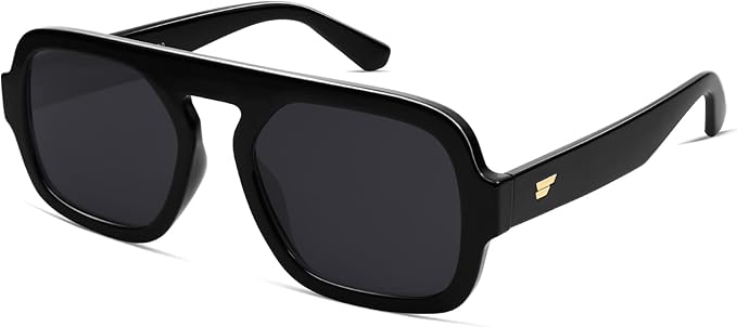 VANLINKER Oversized Retro Square Aviator Sunglasses for Women Men 70s Vintage Style Trendy Big Flat Top Sun Glasses VL9826