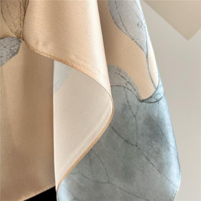100% Mulberry Silk Scarfs for Women Floral Print Satin Long Scarf for Headscarf Hair Wraps Shawl with Gift Packed