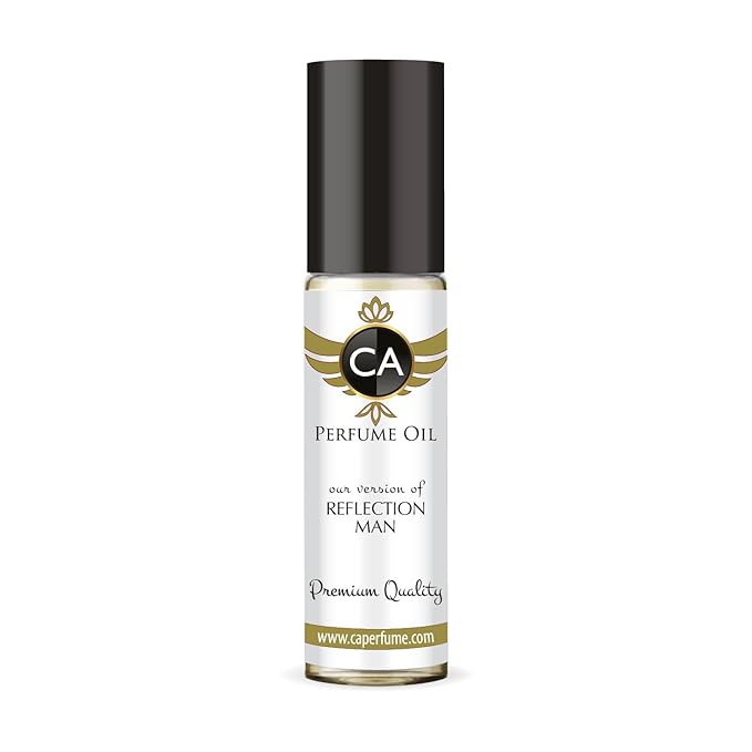 CA Perfume Impression of Reflection Man for Men Perfume Oil Woody Floral Musk Scent Long Lasting Cologne for Men Travel Size TSA Ready Mini Parfum Body Oil Roll-on 0.33 Fl Oz 10ml