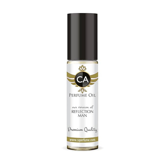 CA Perfume Impression of Reflection Man for Men Perfume Oil Woody Floral Musk Scent Long Lasting Cologne for Men Travel Size TSA Ready Mini Parfum Body Oil Roll-on 0.33 Fl Oz 10ml