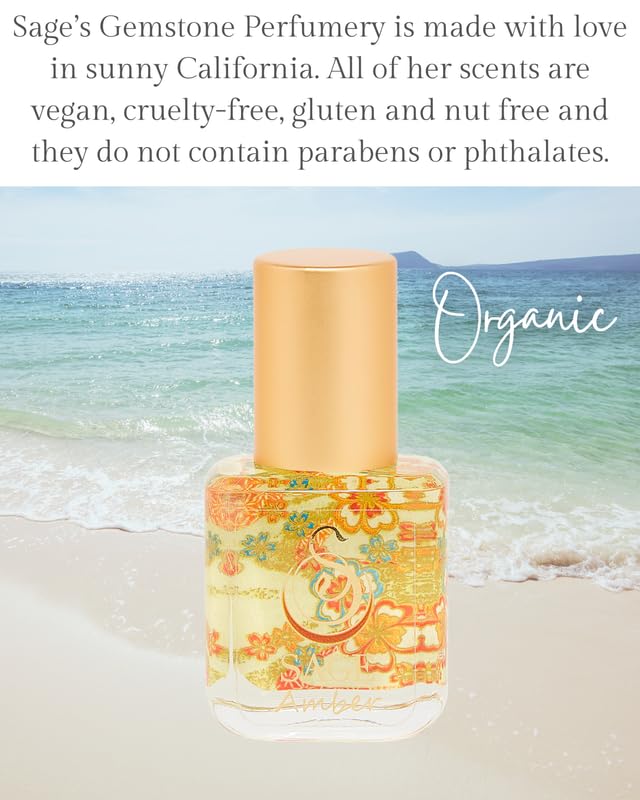 The Sage Lifestyle Amber Roll On, Oil, Extract, Blood Orange, Sandalwood, Amber Oil, Vanilla Musk, Perfume for Women, Gourmand Fragrance, Artisan, Parfum, 1/4 oz, Travel Size, Mini Perfume for Women