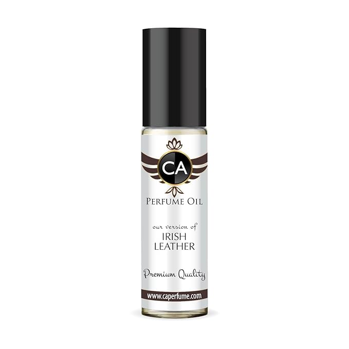 CA Perfume Impression of Irish Leather Unisex Fragrance Oil Leather Scent Long Lasting Perfumes for Women & Men Travel Size TSA Ready Mini Parfum Body Oil Roll-on 0.33 Fl Oz 10ml