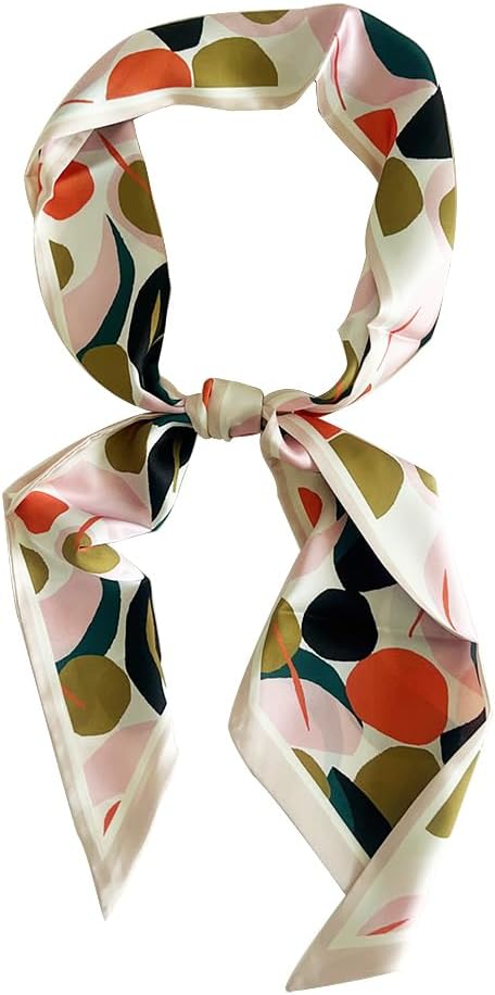 Livrerpi Silk Feeling Head Scarf Fashion Satin Hair Scarf Square Long Scarves for Women Gifts