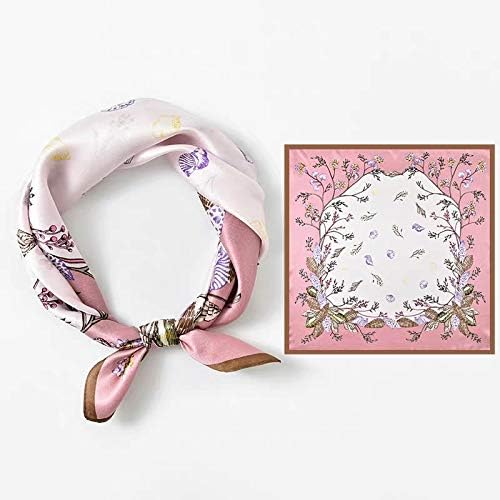 ANDANTINO 100% Real Mulberry Silk Scarf -21'' x 21''- Lightweight Neckerchief –Women Men Small Square Digital Printed Scarves
