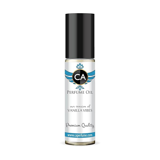 CA Perfume Impression of Vanilla Vibes Unisex Fragrance Oil Amber Scent Long Lasting Perfumes for Women & Men Travel Size TSA Ready Mini Parfum Body Oil Roll-on 0.33 Fl Oz 10ml