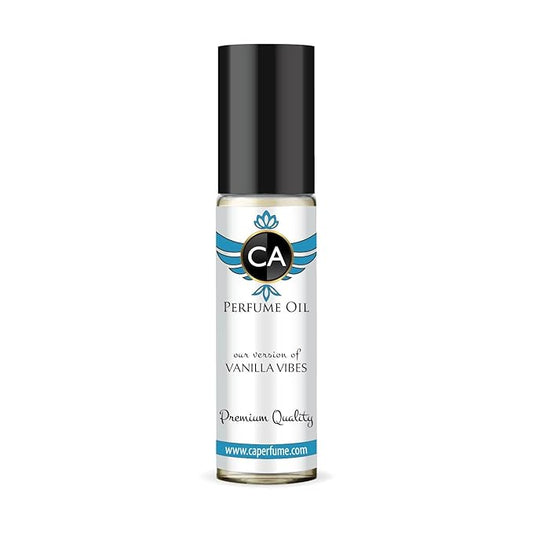CA Perfume Impression of Vanilla Vibes Unisex Fragrance Oil Amber Scent Long Lasting Perfumes for Women & Men Travel Size TSA Ready Mini Parfum Body Oil Roll-on 0.33 Fl Oz 10ml