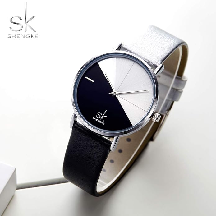 SHENGKE Simplicity Creative Women Watch Genuine Leather Elegant Women Watches Ladies Business Wristwatch