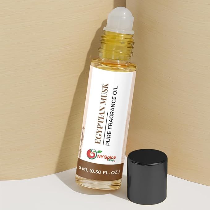 NY Spice Shop Egyptian Musk Fragrance – Pack of 3 Soft Floral Musk – Musky Essence & Oil Base Fragrance Blend with Enduring Aroma Tone – Traditional Arabic Perfume for Personal Scent Collection