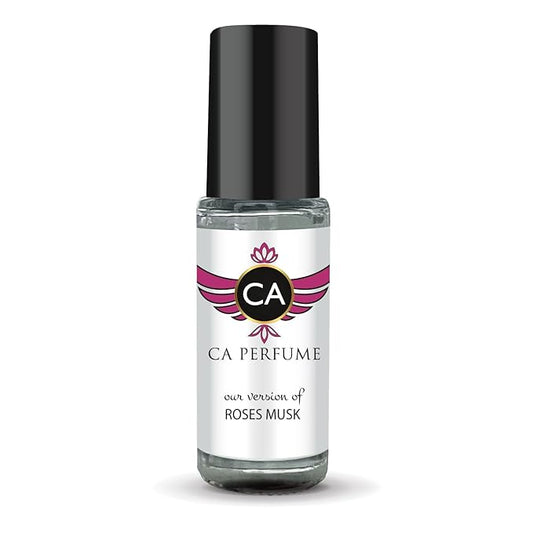 CA Perfume Impression of Roses Musk for Women Perfume Oil Floral Woody Musk Scent Long Lasting Perfumes for Women Travel Size Mini Perfume Sample TSA Ready Body Oil Roll-on 0.14 Fl Oz 4ml