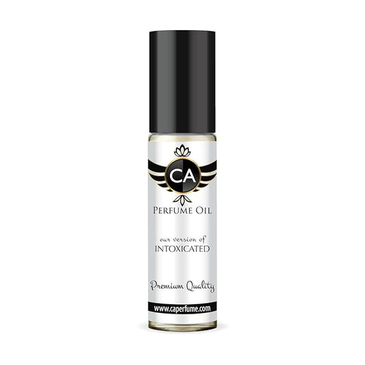 CA Perfume Impression of Intoxicated Unisex Fragrance Oil Aromatic Spicy Scent Long Lasting Perfumes for Women & Men Travel Size TSA Ready Mini Parfum Body Oil Roll-on 0.33 Fl Oz 10ml
