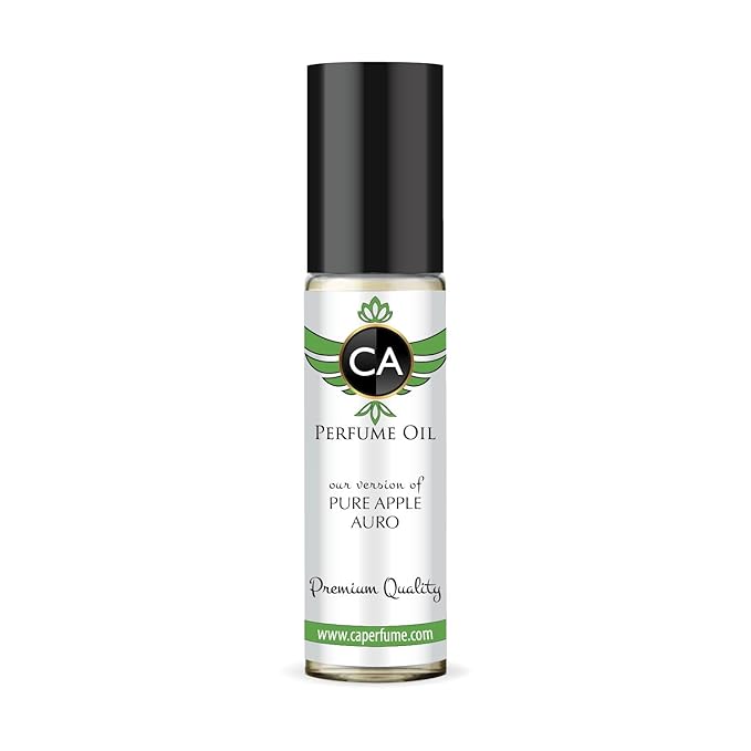 CA Perfume Originals Pure Apple Aura Unisex Fragrance Oil Fruity Scent Long Lasting Perfumes for Women & Men Travel Size TSA Ready Mini Parfum Body Oil Roll-on 0.33 Fl Oz 10ml