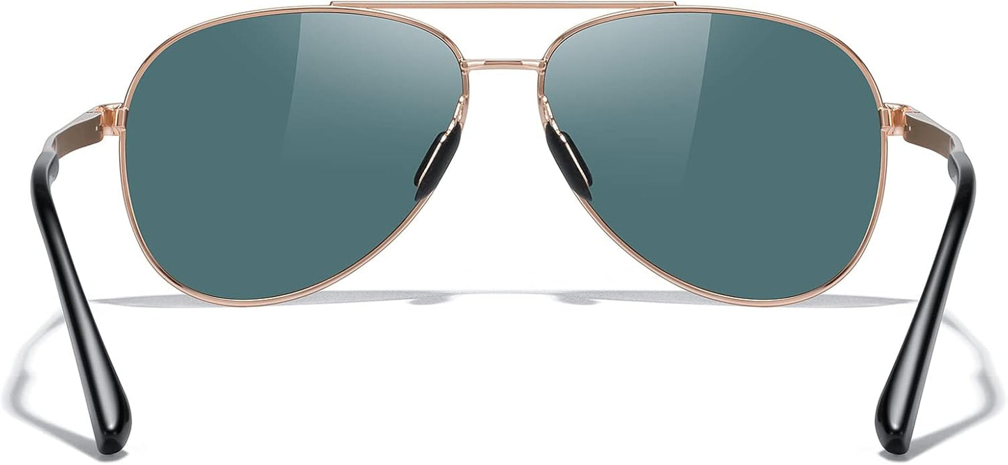 MERRY'S Aviator Sunglasses for Men Women - Polarized Driving Sun glasses Mirrored Lens UV 400 Protection 58 MM