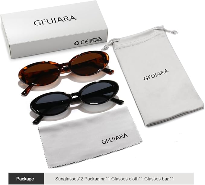 Oval Sunglasses for Women Men Fashion Small 90s Style Sun Glasses UV400
