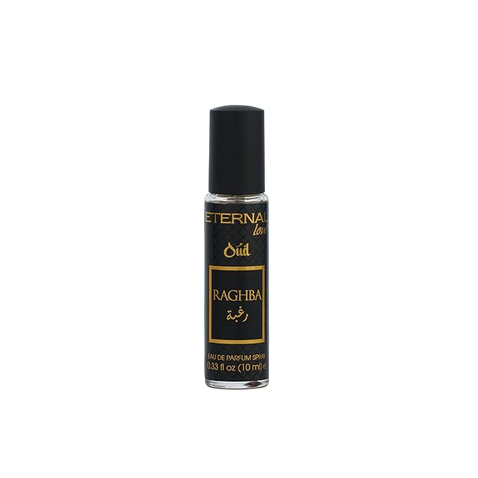 Eternal Love Raghba Oud - Long Lasting Unisex Eau de Parfum - Spicy Floral Oriental Fragrance with Oud & Vanilla - Dubai Inspired Arabic Scent - 10ml