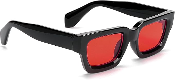 Trendy Square Sunglasses for Men Women Fashion Thick Rectangle Sun Glasses UV Protection Shades Designer Style