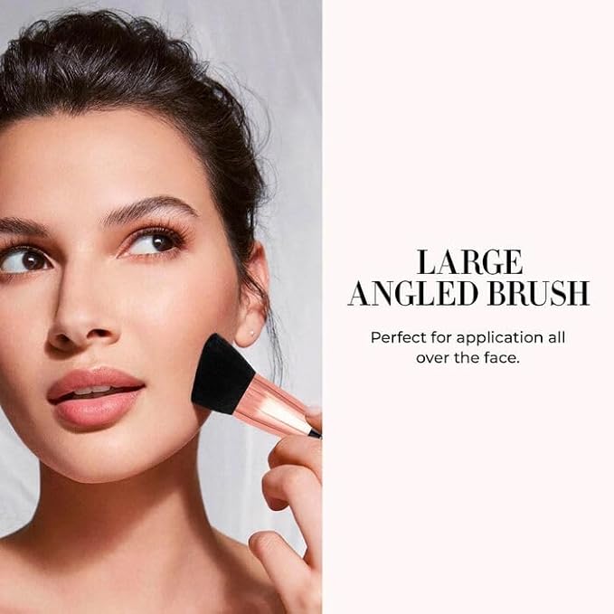 LUMINESS Silk Airbrush Spray Foundation & Buffing Brush Kit – Full Coverage Foundation & Dual-Sided Buffing Brush - Buildable Coverage, Anti-Aging Formula Hydrates & Moisturizes (Shade - Medium Warm)