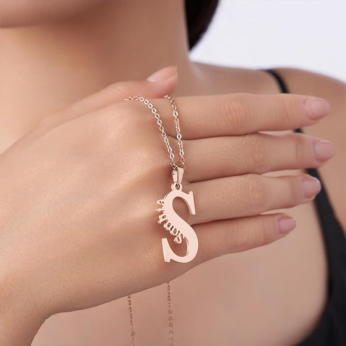 CALLIE Personalized Initial Name Combination Necklace for Women, Stainless Steel Minimalist Pendant Necklace, Custom Dainty Jewelry, Valentine's Day Christmas Graduation Birthday Gifts for Women