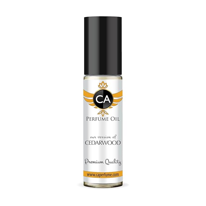 CA Perfume Originals Cedarwood Unisex Fragrance Oil Woody Scent Long Lasting Perfumes for Women & Men Travel Size TSA Ready Mini Parfum Body Oil Roll-on 0.33 Fl Oz 10ml