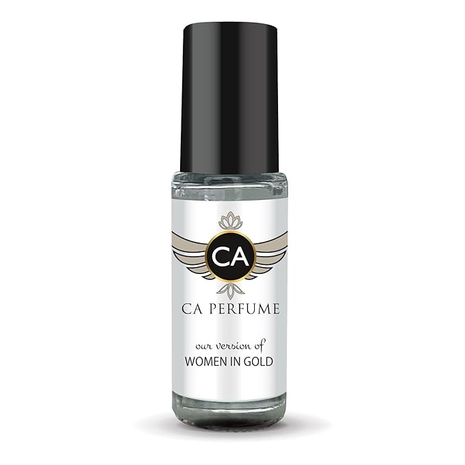 CA Perfume Impression of Women In Gold Fragrance Oil Chypre Floral Scent Long Lasting Perfumes for Women Travel Size TSA Ready Mini Parfum Body Oil Roll-on 0.14 Fl Oz 4ml