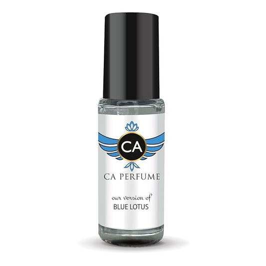 CA Perfume Originals Blue Lotus Unisex Perfume Oil Musk Scent Long Lasting Fragrance for Women and Men Travel Size Mini Perfume Sample TSA Ready Body Oil Roll-on 0.14 Fl Oz 4ml