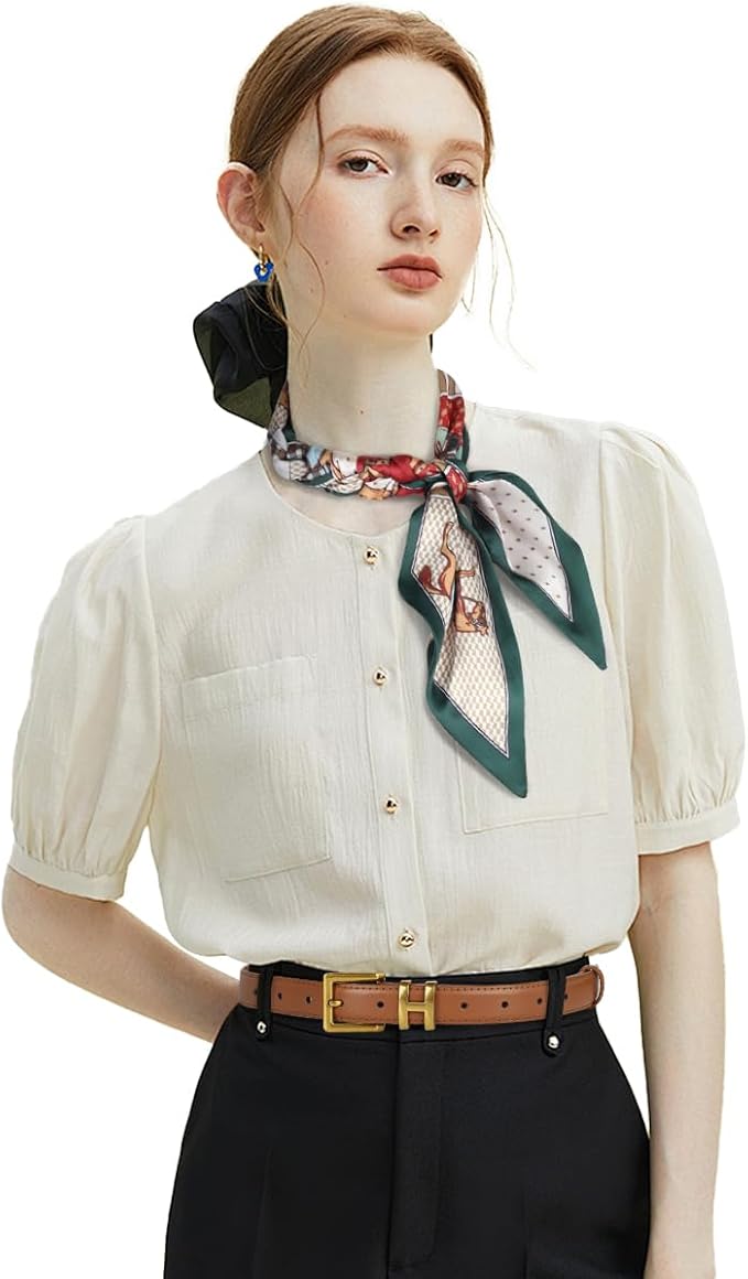 Women's Fashion Classic Metal Buckle Leather Belt with Jeans Dress