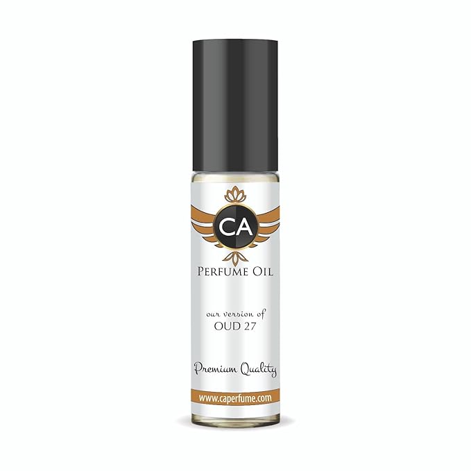 CA Perfume Impression of Oud 27 Unisex Fragrance Oil Amber Woody Scent Long Lasting Perfumes for Women & Men Travel Size TSA Ready Mini Parfum Body Oil Roll-on 0.33 Fl Oz 10ml