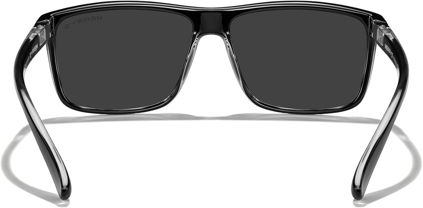 MERRY'S Rectangular Polarized Sports Sunglasses for Men Women Cycling Driving Fishing UV400 Protection S8225