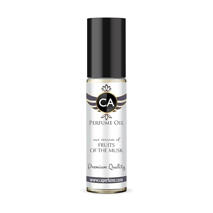 CA Perfume Impression of Fruits Of The Musk Unisex Fragrance Oil Floral Fruity Scent Long Lasting Perfumes for Women & Men Travel Size TSA Ready Mini Parfum Body Oil Roll-on 0.33 Fl Oz 10ml
