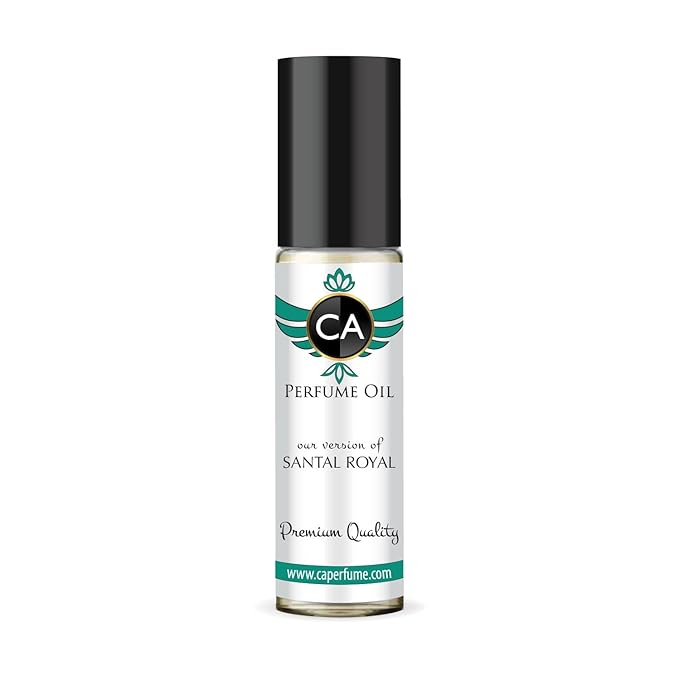 CA Perfume Impression of Santal Royal Unisex Fragrance Oil Amber Woody Scent Long Lasting Perfumes for Women & Men Travel Size TSA Ready Mini Parfum Body Oil Roll-on 0.33 Fl Oz 10ml