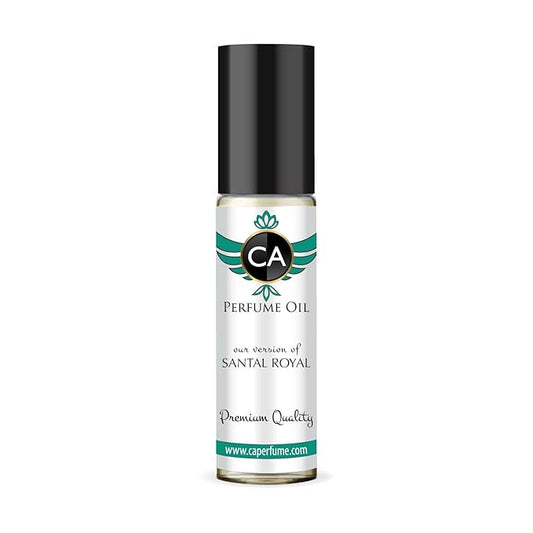 CA Perfume Impression of Santal Royal Unisex Fragrance Oil Amber Woody Scent Long Lasting Perfumes for Women & Men Travel Size TSA Ready Mini Parfum Body Oil Roll-on 0.33 Fl Oz 10ml