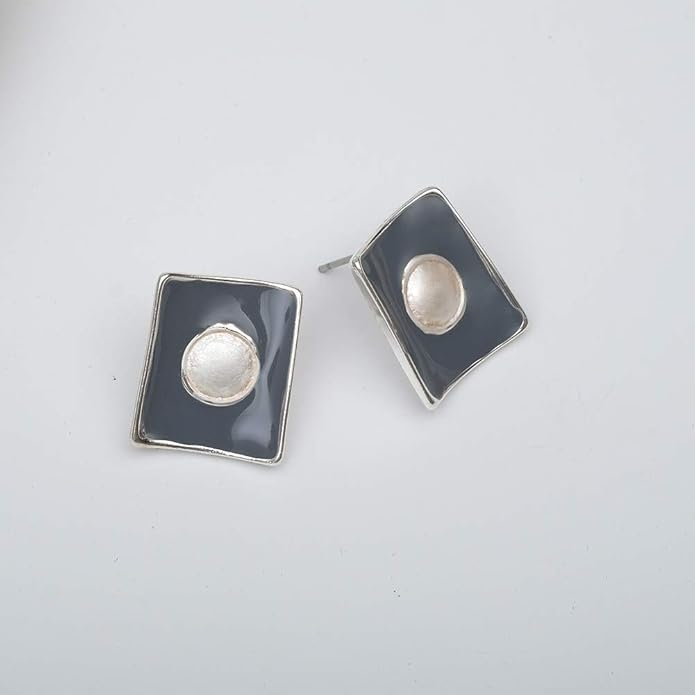 CSY Fashion Boho Oval Crystal Opals Statement Bib Necklace Earrings Bohemian Enamel Costume Jewelry Set Gifts for Women
