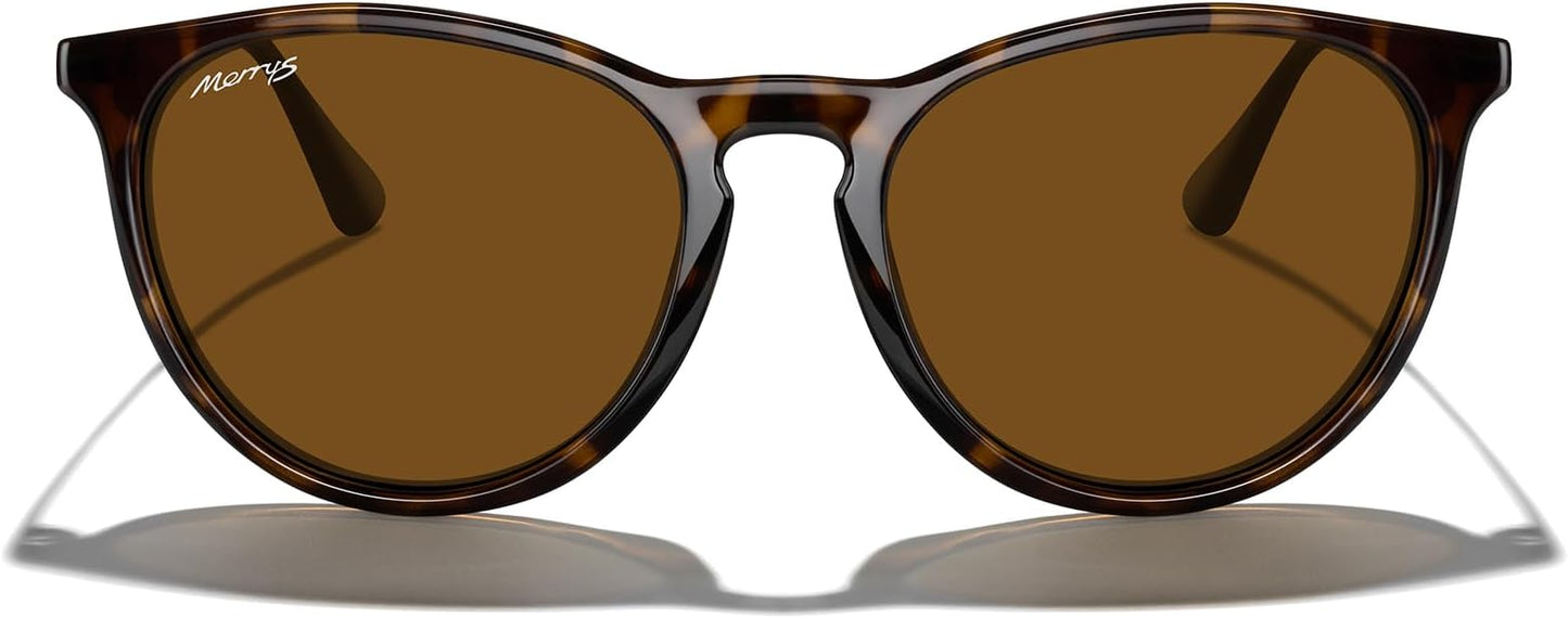 MERRY'S Vintage Polarized Sunglasses for Women Men Retro Round Mirrored Lens Sun glasses UV400