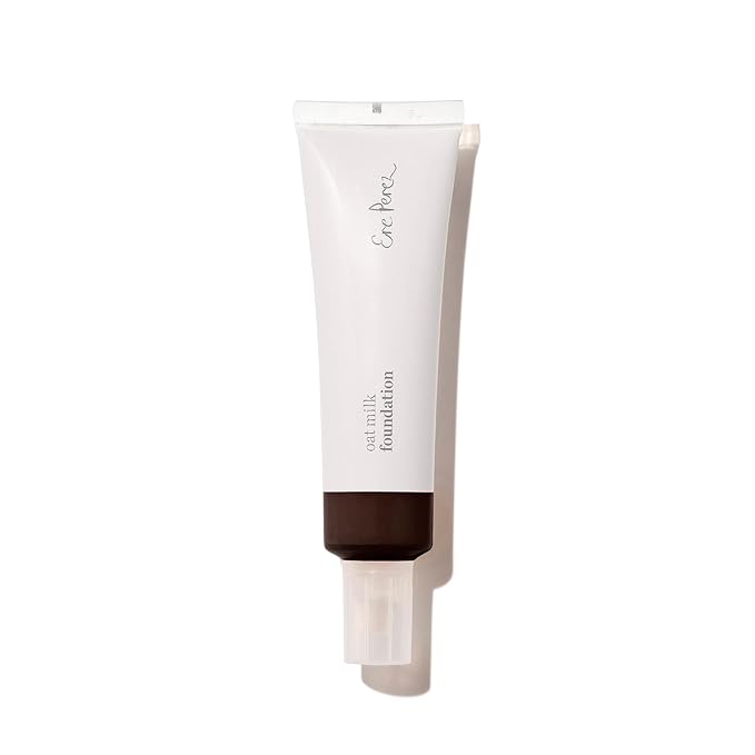 Ere Perez - Natural Oat Milk Liquid Foundation | Breathable, Buildable, Med-Full Coverage, Dewy | Peach Extract, Vitamin E | Vegan, Cruelty-Free, Clean Beauty (Truffle | Deepest Dark, 1 fl oz | 30 ml)