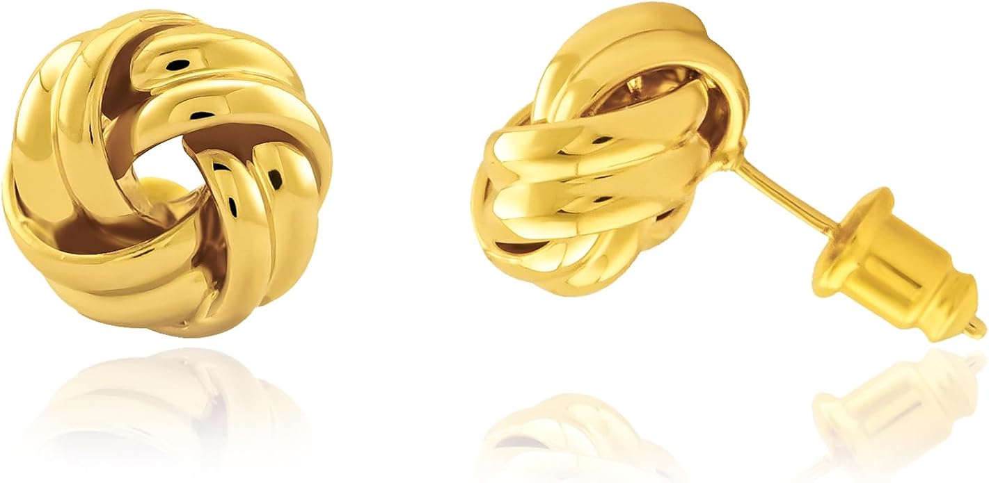 Chunky Small Knot Earrings Gold Silver Geometric Earrings for Women Dainty Gold and Silver Plated Dangle Drop Earrings Hypoallergenic and Lightweight Fashion Trendy Jewelry Gifts