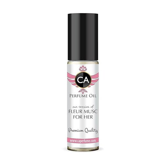 CA Perfume Impression of Fleur Musc For Her for Women Fragrance Oil Floral Woody Musk Scent Long Lasting Perfumes for Women Travel Size TSA Ready Mini Parfum Body Oil Roll-on 0.33 Fl Oz 10ml